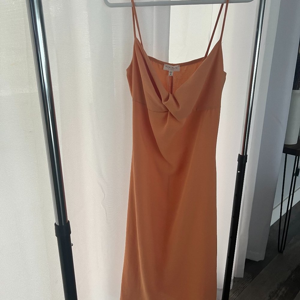 Gorgeous, never worn, new with tags orange thin strap dress!
